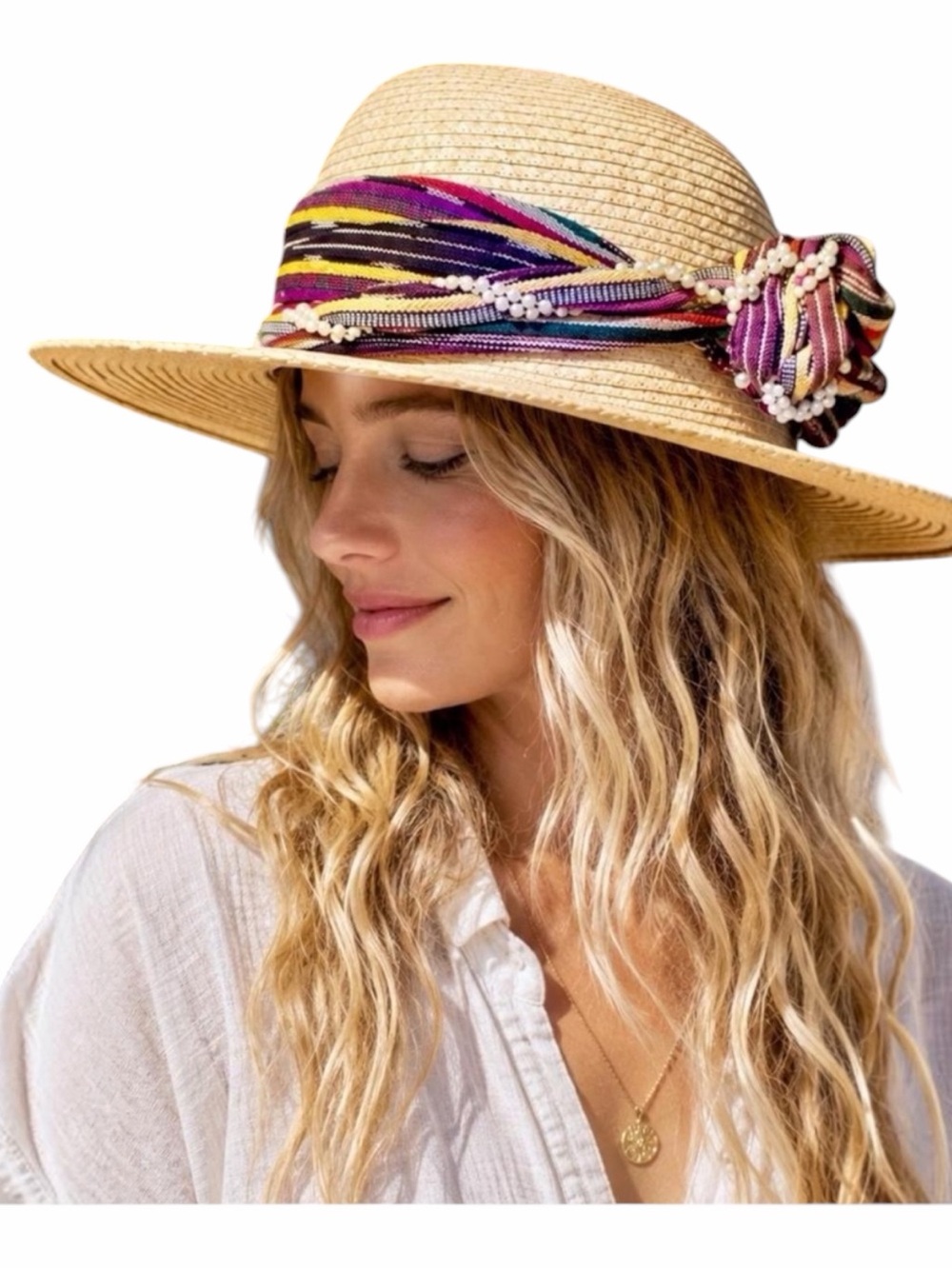 La Giralda Palm Leaf Sun Hat Sz‎ 60 Boho Resort Beach Vacation Straw Hat